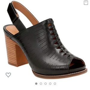 Clarks black Briatta Key Peep Toe Slingback